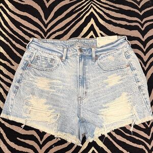 American Eagle Outfitters Women's Ripped Light Denim Shorts